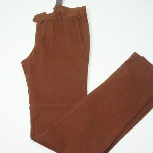 Isaia Rust Red Twill Cotton Blend Casual Mens Chino Pants 46R EU NEW
